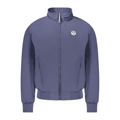 Men's North Sails Blue Polyester Jackets & Coat, long-sleeved Norton bomber with zip pockets and logo, stylish outerwear