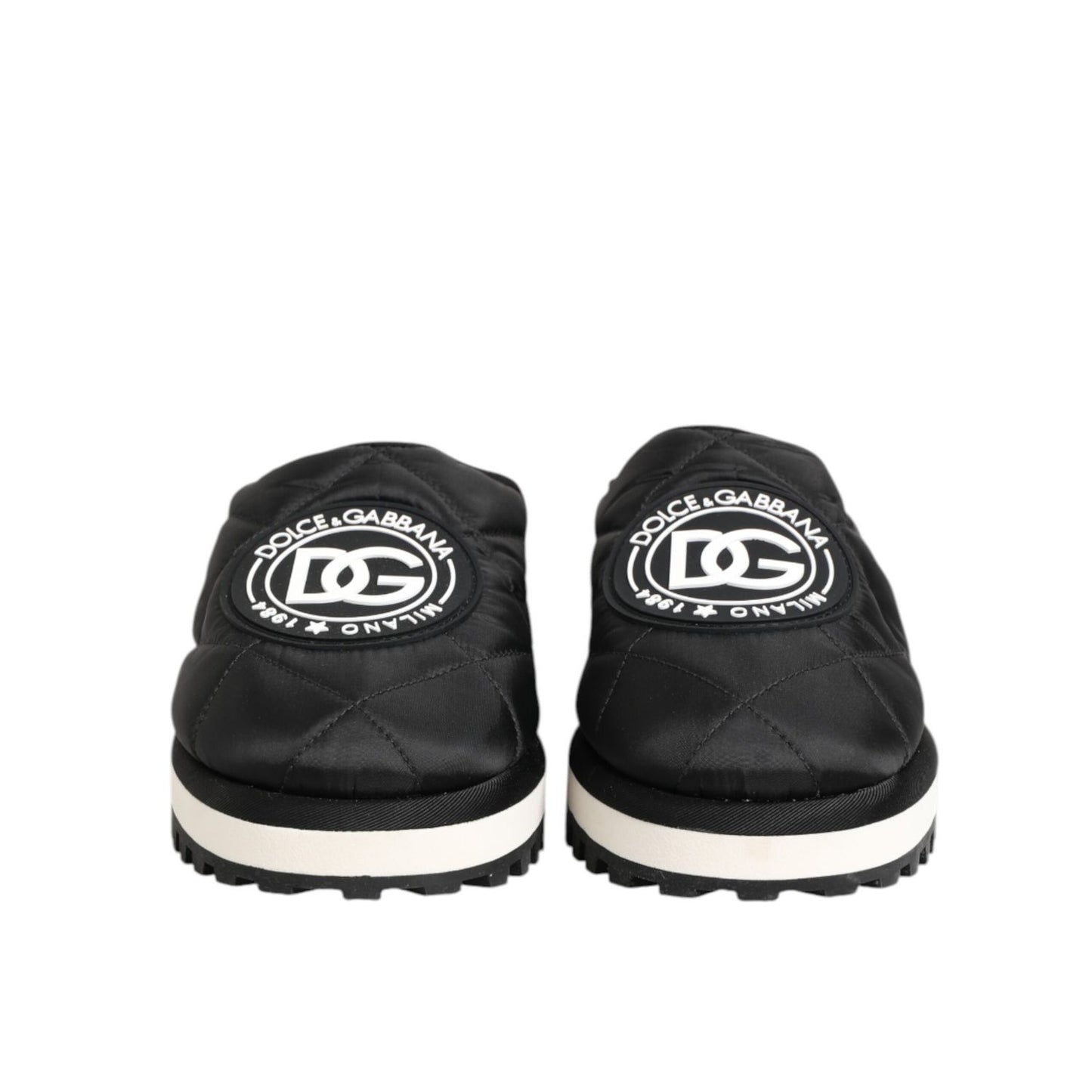 Dolce & Gabbana Black Nylon Low Top Slip On Sneaker Shoes