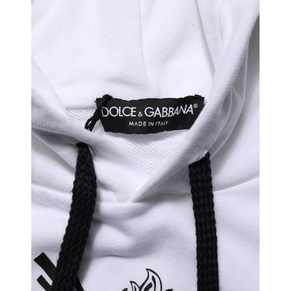 Dolce & Gabbana White Sacred Heart Hooded Sweatshirt Sweater