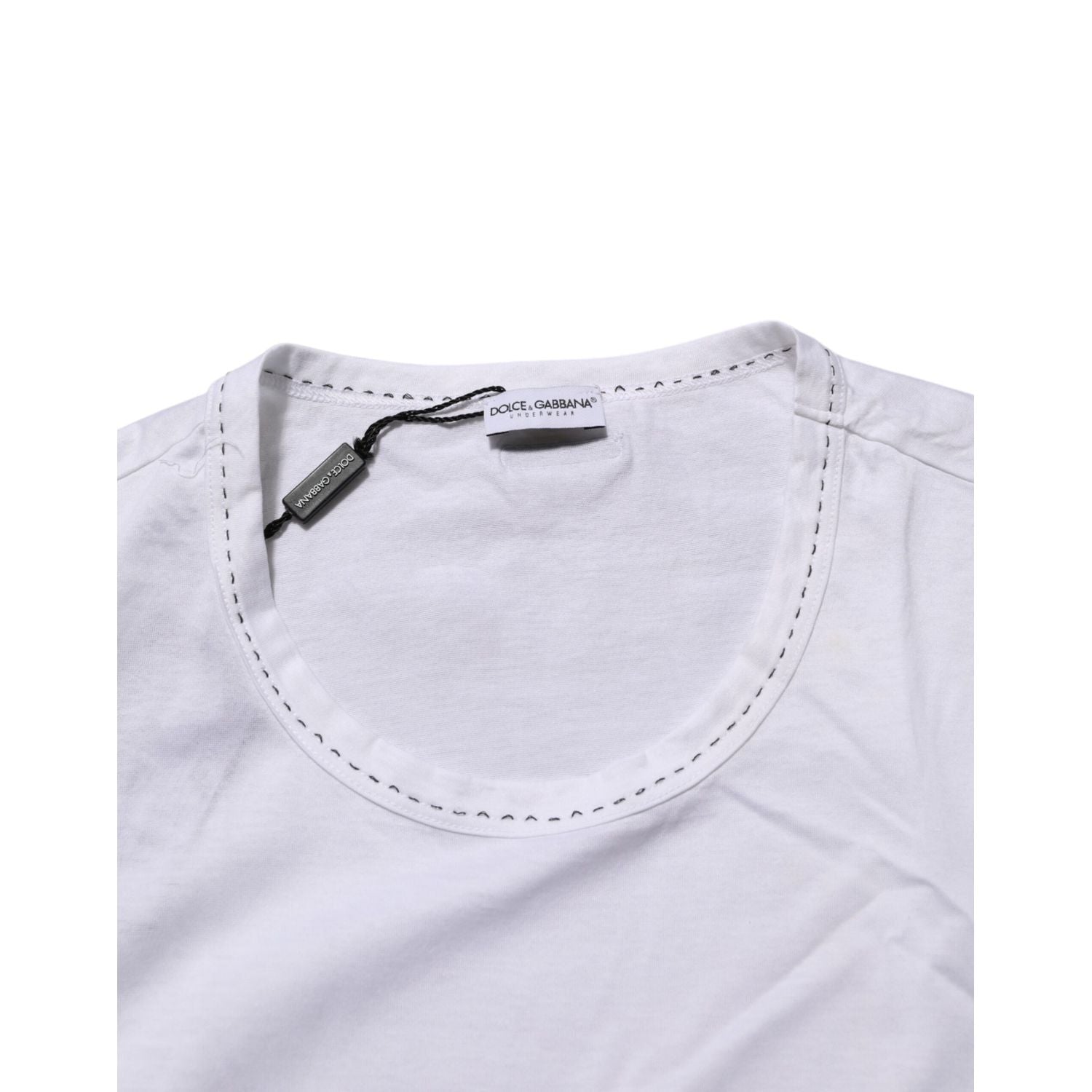 Dolce & Gabbana White Cotton Crew Neck Underwear Tee T-shirt