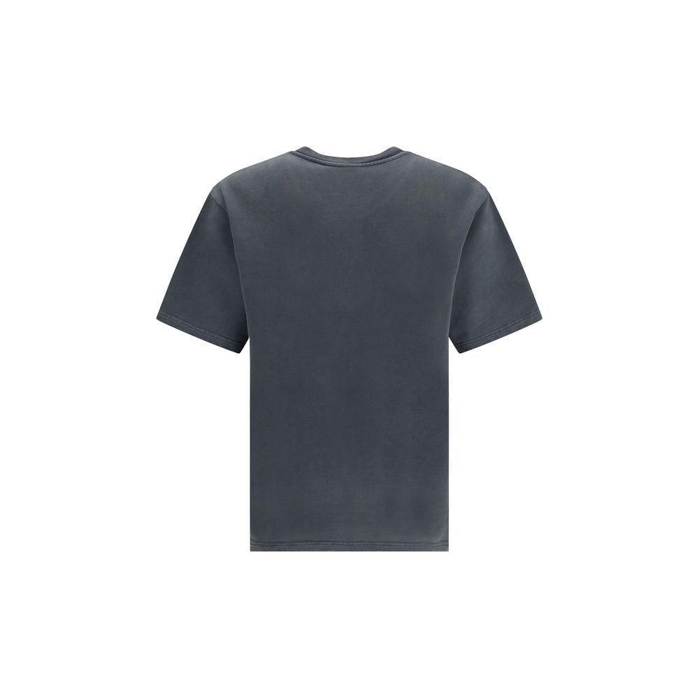 Back view of Dolce & Gabbana Gray Cotton T-Shirt with ribbed crew neck and short sleeves, AW25 collection, 100% cotton.