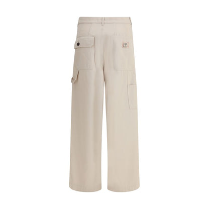 Max Mara Cream Cotton Cargo Pants