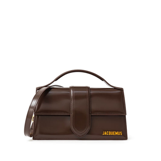 Jacquemus Brown Leather Handbag with top handle and sleek design
