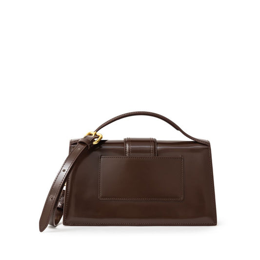 Jacquemus Brown Leather Handbag with sleek design and adjustable strap.