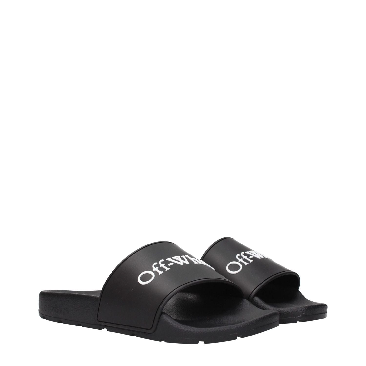 Off-White Black Cotton Slippers