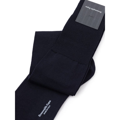 ZEGNA Navy Blue Wool Socks