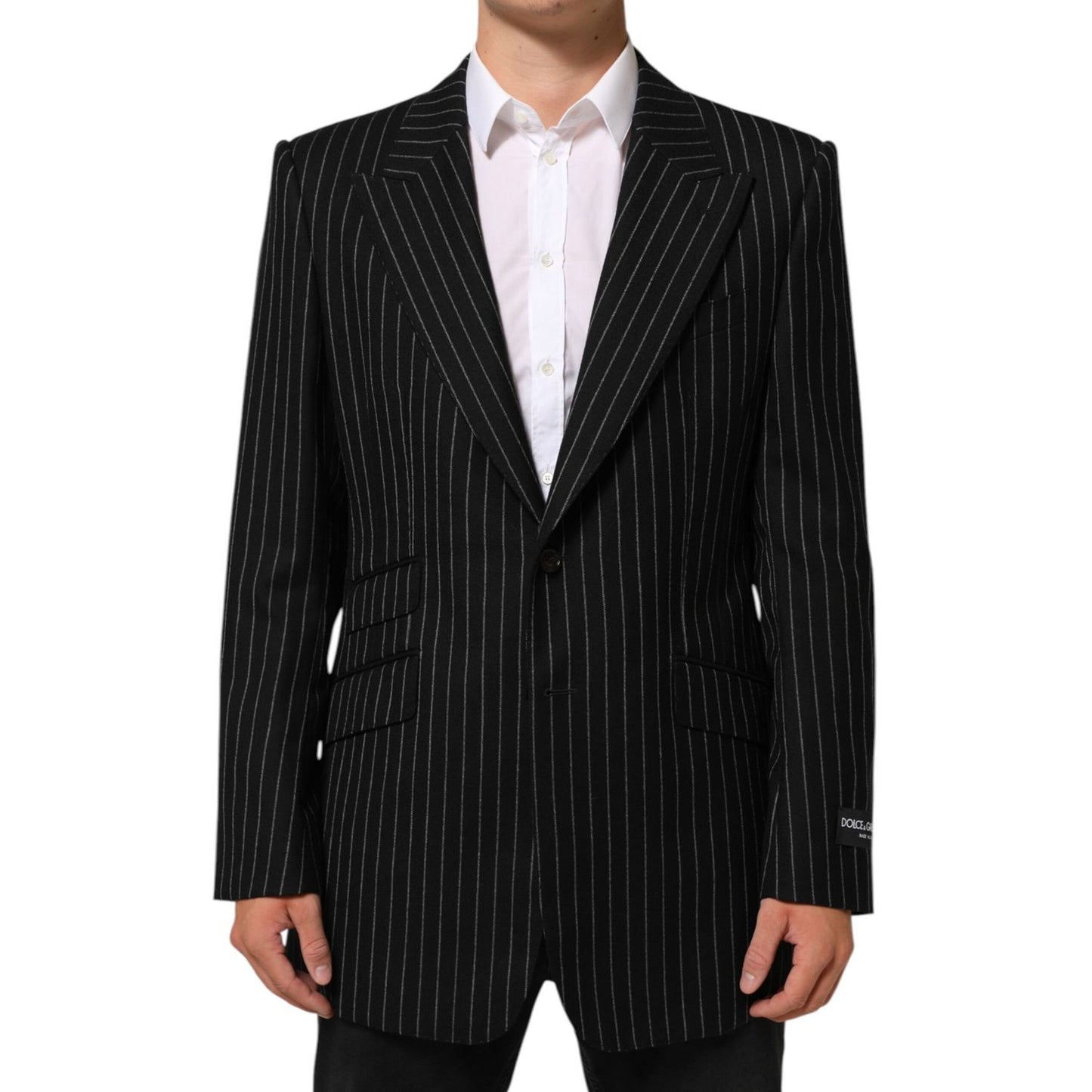 Dolce & Gabbana Black Stripes 2 Buttons Suit Jacket Blazer