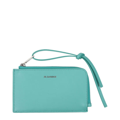 Jil Sander Green Leather Wallet