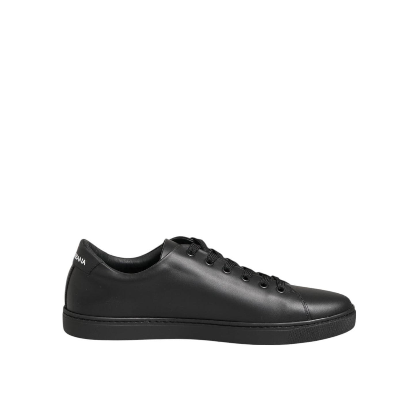 Dolce & Gabbana Black Leather Crystal Heart Sneakers  Shoes