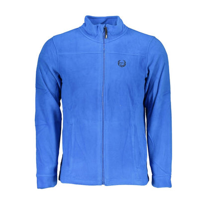 Gianmarco Venturi Blue Polyester Sweatshirt with long sleeves, zip, 2 pockets, and logo embroidery.