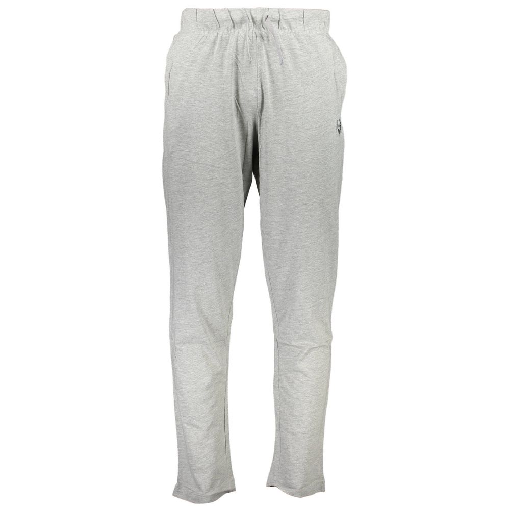 Gianmarco Venturi Gray Cotton Pant - Sports trousers with elastic waist, laces, light cotton, 2 pockets, contrasting details, logo embroidery.