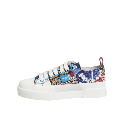 Dolce & Gabbana Multicolor Patchwork Low Top Sneakers Shoes