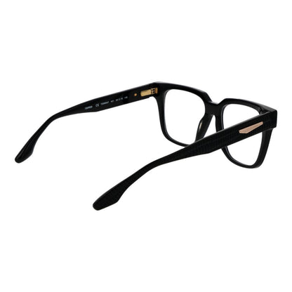 Trussardi Black Acetate Glasses (Frames) with full-rim square style and spring hinge, featuring demo plastic lenses in sleek black acetate.