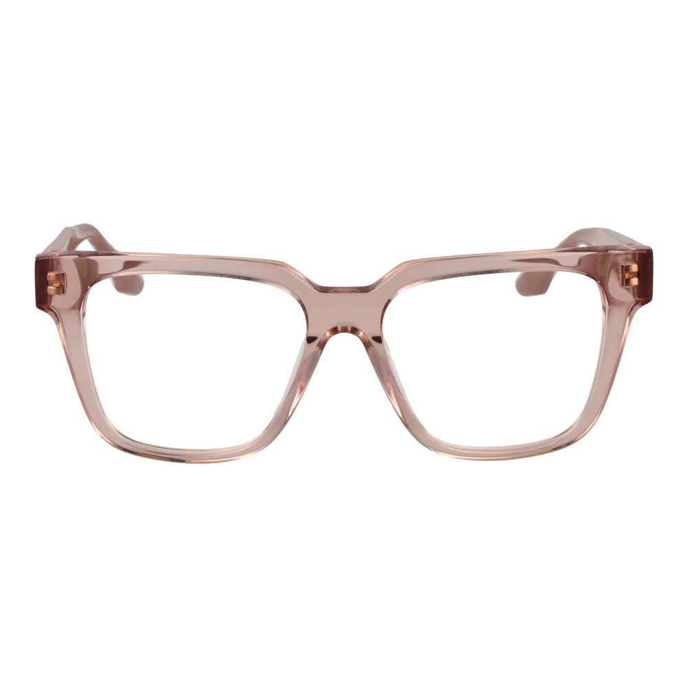 Trussardi Pink Acetate Glasses (Frames) for women, rose full-rim acetate square frames with demo lenses, includes branded case.