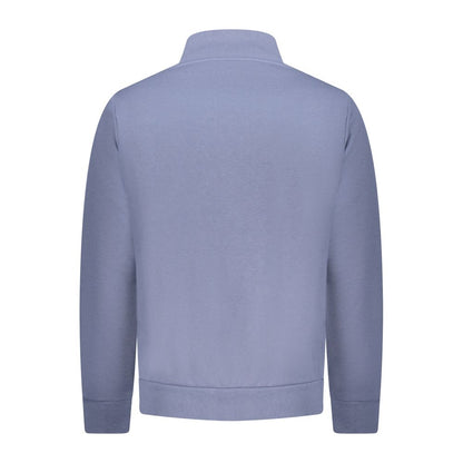 Back view of Norway 1963 Blue Cotton Sweatshirt with long sleeves and zip pockets, showcasing its design and quality.