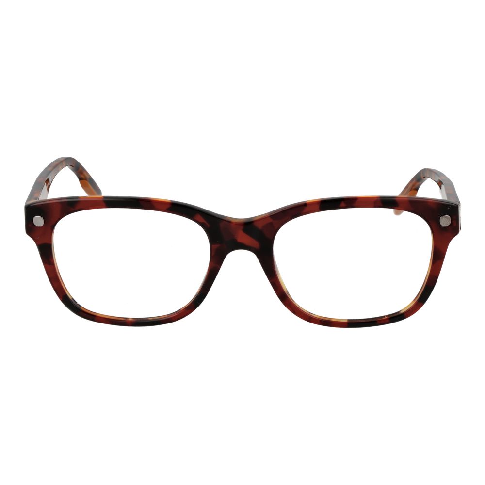 Ermenegildo Zegna Red Acetate Glasses (Frames) for men with full-rim style and demo lenses, boasting a sleek rectangle design.