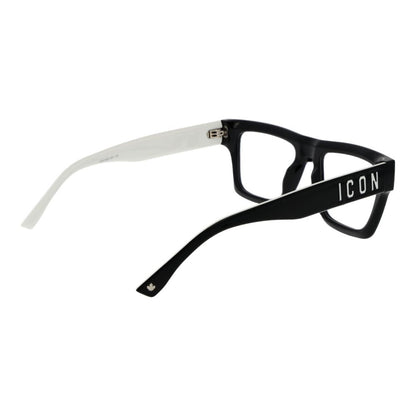 Dsquared² Black Cellulose Propionate Glasses (Frames) in full-rim rectangle style with ICON detail on temples.