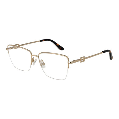 Guess Gold Metal Glasses (Frames) for women with half-rim style, branded case included, gold metal frame, demo lenses.