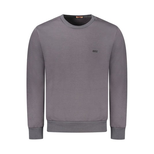 Rifle Gray Cotton Sweatshirt with long sleeves and crew neck, featuring a logo application.