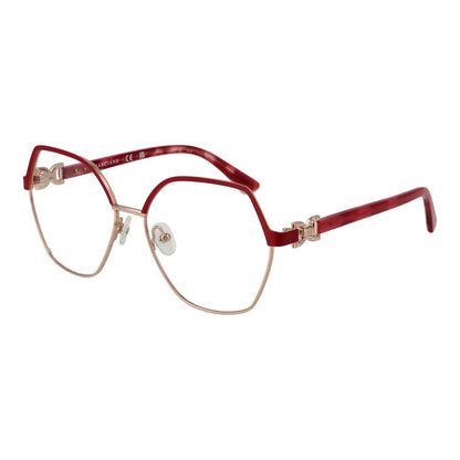 Marciano by Guess Red Metal Glasses (Frames) for women, full-rim square style, red metal frame, demo lenses, includes branded case.