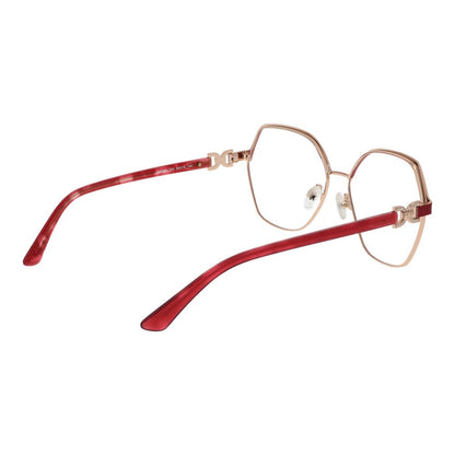 Marciano by Guess Red Metal Glasses (Frames) for women with full-rim style, red metal frame, and square design. Includes branded case.