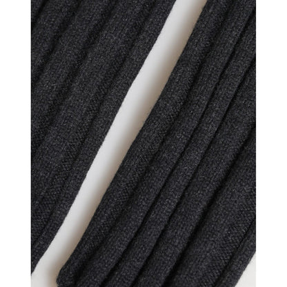 Dolce & Gabbana Dark Gray Virgin Wool Knitted Fingerless Gloves