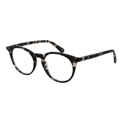 Guess Black Acetate Glasses (Frames) unisex full-rim round style with plastic demo lenses, black color, spring hinge, size 48-19-145.