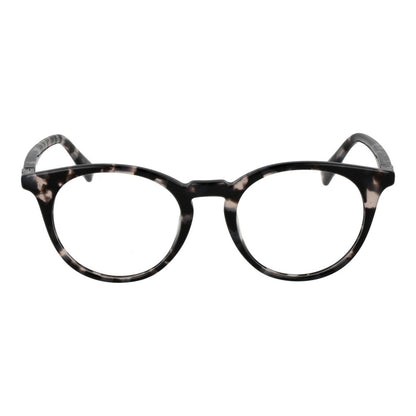 Guess Black Acetate Glasses (Frames) unisex round full-rim black eyewear with spring hinge, size 48-19-145.