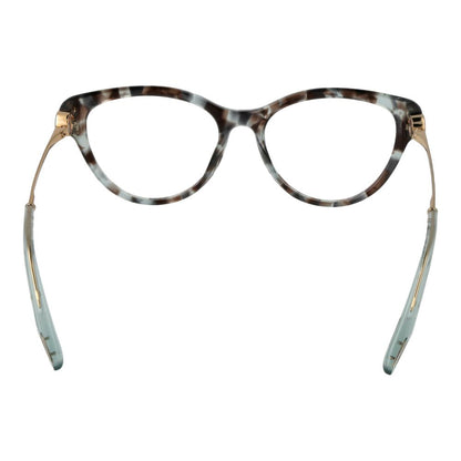 Front view of Chopard Black Cellulose Acetate Glasses (Frames) in tortoiseshell pattern with cat eye style and plastic demo lenses.