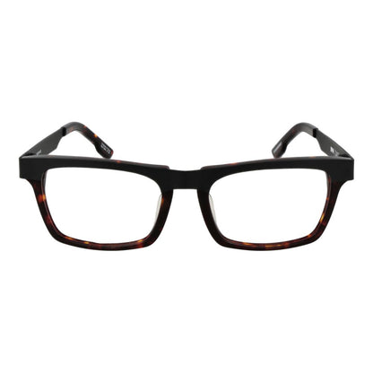 Spy Black Metal & Plastic Glasses (Frames), full-rim unisex rectangle style, black color with metal and plastic material, demo lenses included.