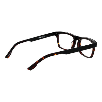 Spy Black Metal & Plastic Glasses (Frames) in full-rim rectangle style with demo lenses and black metal and plastic frame.