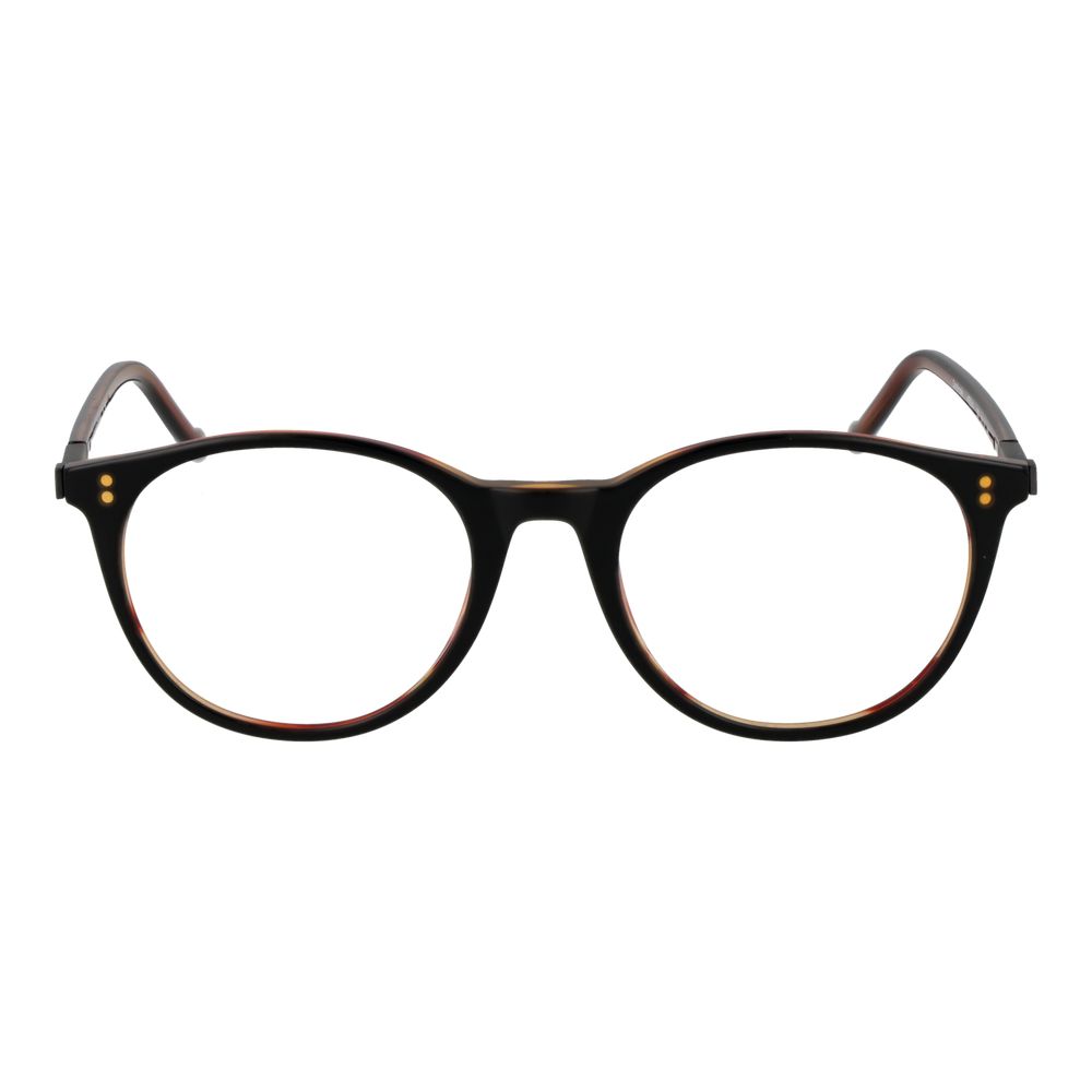 Hackett Black Plastic Glasses (Frames), full-rim round style for men, black plastic frame, size 50-19-150, includes branded case.