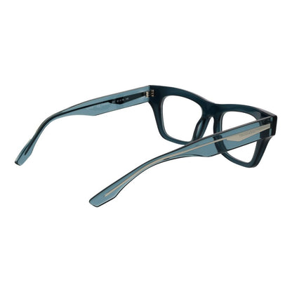Trussardi Blue Acetate Glasses (Frames) shown in full-rim rectangle style, featuring blue acetate frame and demo lenses.