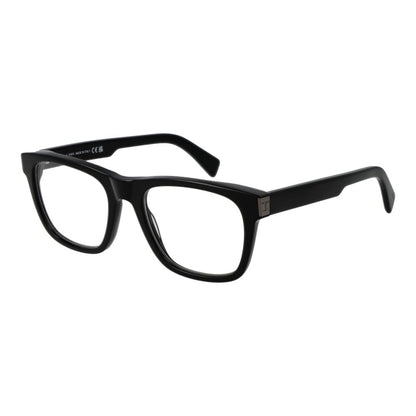 Tod's Black Acetate Glasses (Frames) for men, full-rim rectangle style with demo lenses, acetate material, includes branded case.