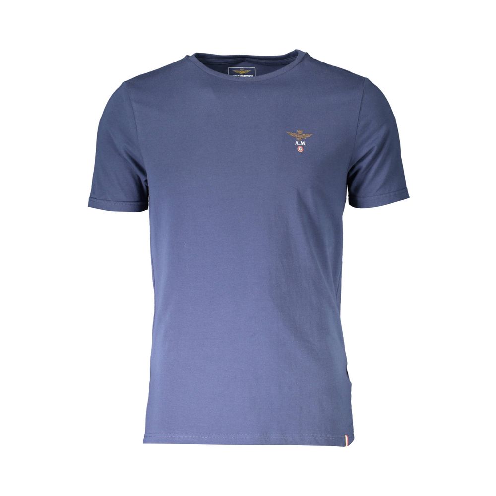 Aeronautica Militare Blue Cotton Underwear - blue crew neck outdoor t-shirt with logo, short sleeves