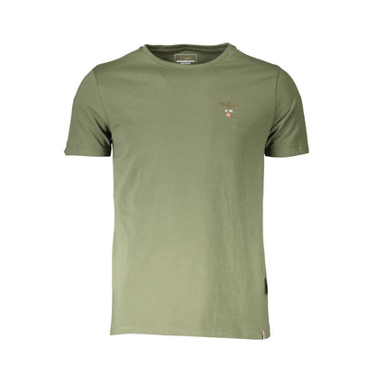 Aeronautica Militare Green Cotton Underwear t-shirt with short sleeves and crew neck featuring logo