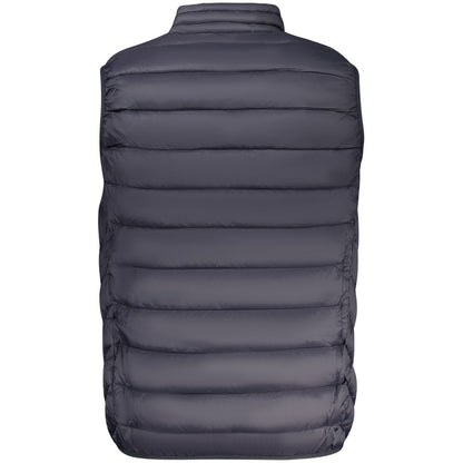 Marina Yachting Blue Polyamide Men Jacket, back view, showcasing sleeveless design and quilting detail.