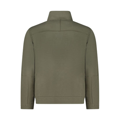 Back view of K-WAY Green Cotton Men Sweater showcasing sleek design and durable fabric.
