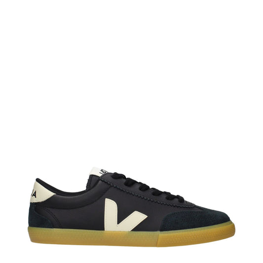 Veja Black Leather Low Top Sneakers