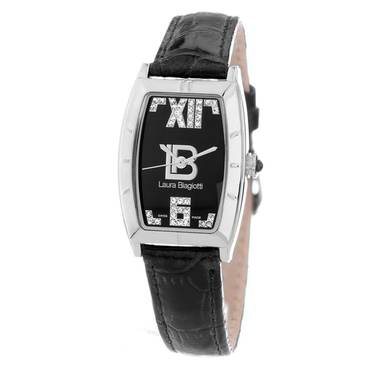 Laura Biagiotti Black Leather Dress Watch