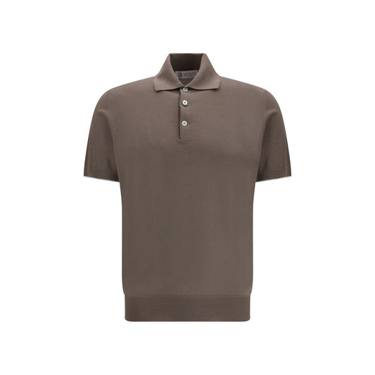 Brunello Cucinelli Brown Cotton Polo Shirt