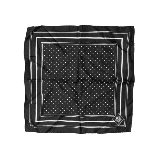 Dolce & Gabbana Scarf Black Poka Dot Men Square Handkerchief