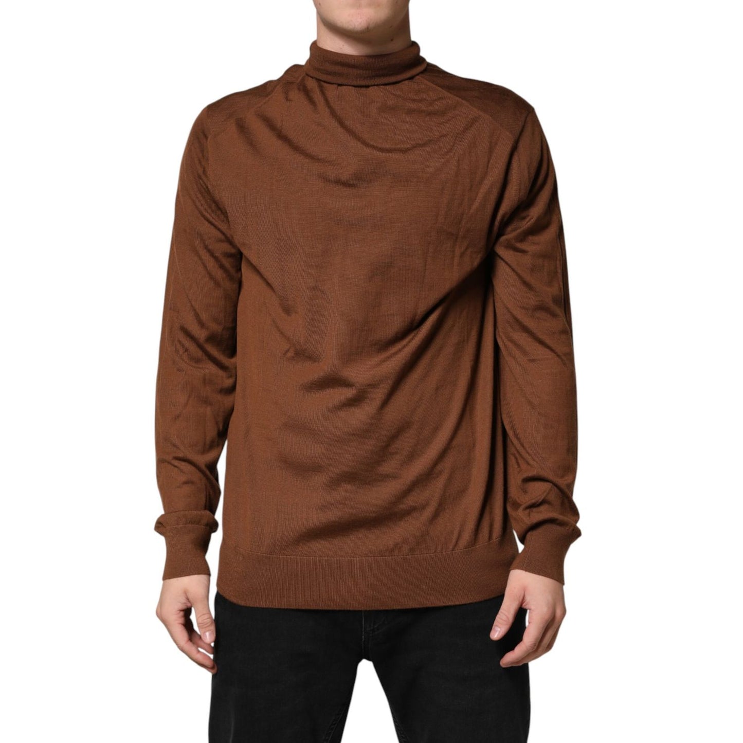 Dolce & Gabbana Brown Cashmere Turtle Neck Pullover Sweater 1728,67345645728,Brown,Cashmere - Sweaters - Clothing,Clothing,Dolce & Gabbana,IT50 | L,Long Sleeve - T-Shirts - Clothing,Material: 100%WS,Men,Preowned / Defect,Sweaters - Clothing,T-Shirts - Clo