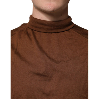 Dolce & Gabbana Brown Cashmere Turtle Neck Pullover Sweater 1728,67345645728,Brown,Cashmere - Sweaters - Clothing,Clothing,Dolce & Gabbana,IT50 | L,Long Sleeve - T-Shirts - Clothing,Material: 100%WS,Men,Preowned / Defect,Sweaters - Clothing,T-Shirts - Clo