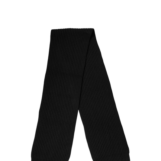 Dolce & Gabbana Black Cashmere Knit Neck Wrap Shawl 202cm x 26cm  Scarf