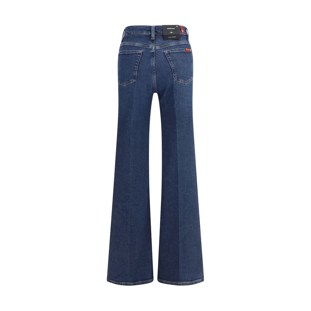 7FOR Blue Cotton Flared Jeans 1728,27,30,72470364320,7FOR,Blue,Clothing,Flared Jeans - Jeans Denim - Clothing,Jeans Denim - Clothing,New with tags,W29,Women