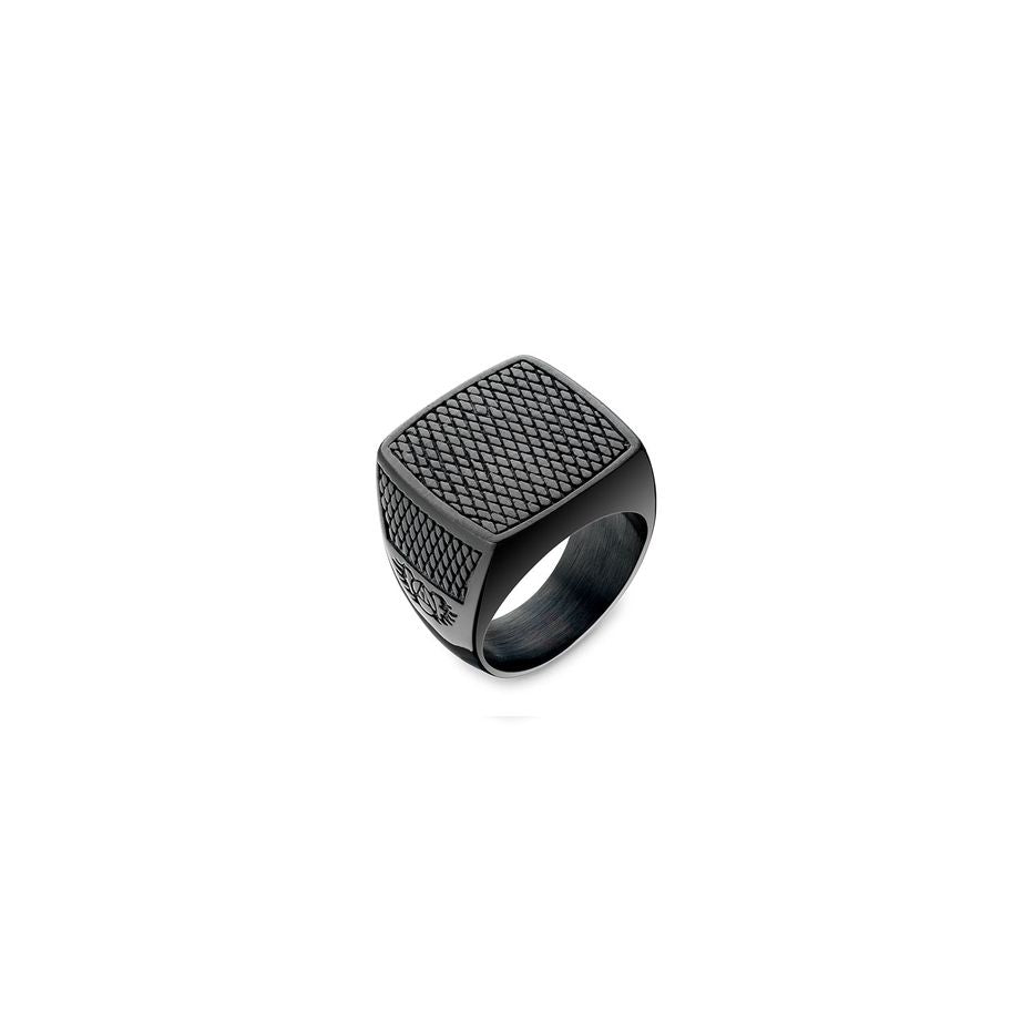 AN JEWELS JEWELRY Mod. AA.R02B-10 black textured ring