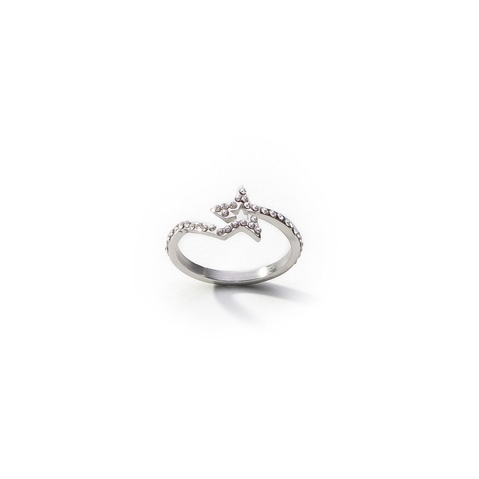 AN JEWELS JEWELRY Mod. ADC.R01SC-8 silver star-shaped ring on white background