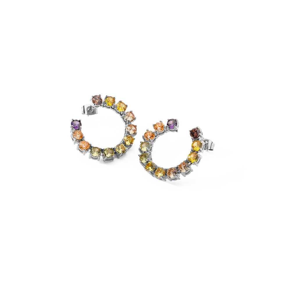 Colorful hoop earrings from AN JEWELS JEWELRY Mod. AL.ELOY11YF collection displayed on a white background