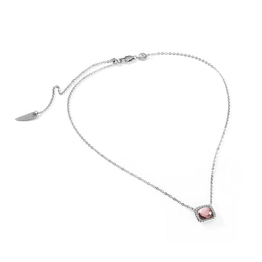 AN JEWELS JEWELRY Mod. AL.NMW07SPK, elegant necklace with pink gemstone pendant on silver chain